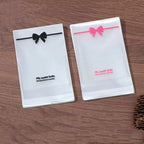 Self Adhesive OPP Bags Bow Print Clear 8x10+3cm 200pcs