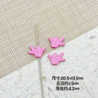 Folded Paper Crane Metal Beads 20mm Spray Painted Colorful Alloy 20