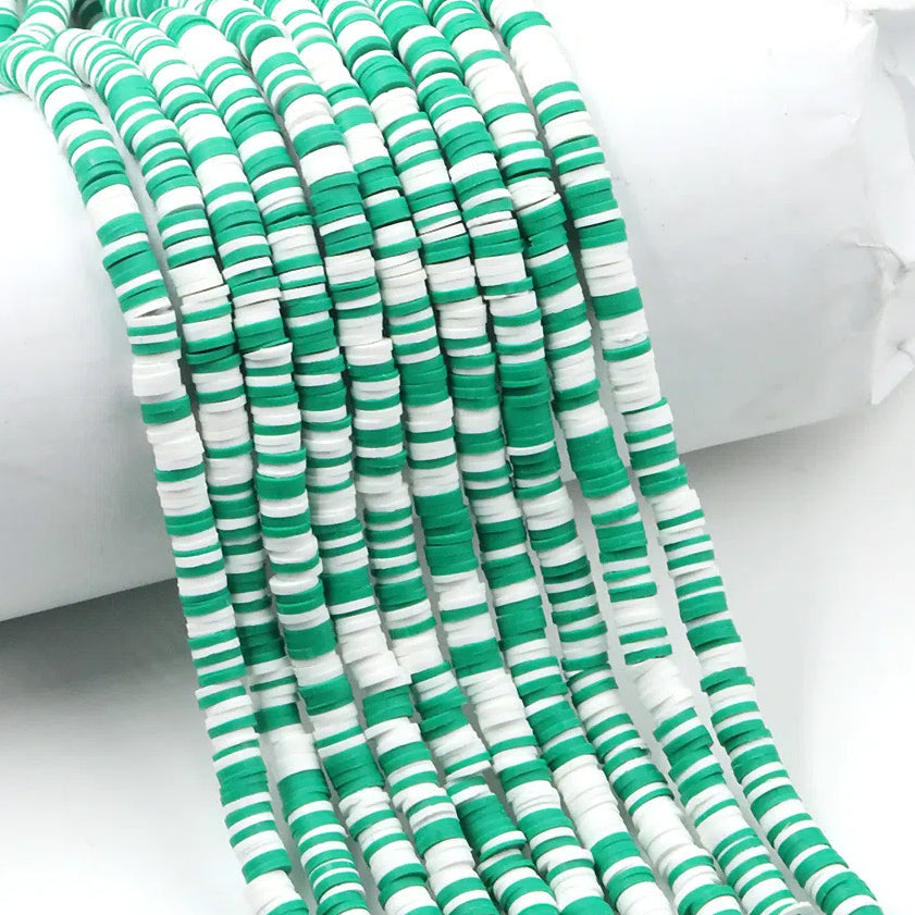 Flat Clay Beads 6mm Colorful Matte Polymer Spacer 10 Strands 51