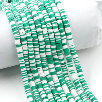 Flat Clay Beads 6mm Colorful Matte Polymer Spacer 10 Strands 51