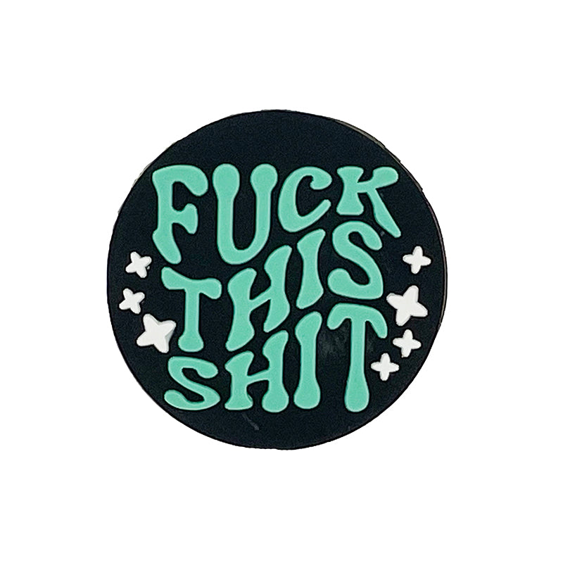Silicone Focal Beads Fuck This Shit Retro Text with Stars 20pcs 2