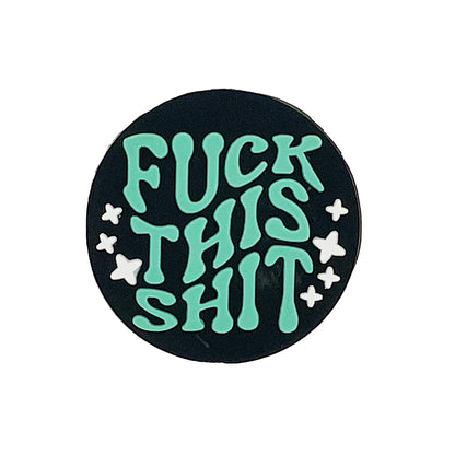 Silicone Focal Beads Fuck This Shit Retro Text with Stars 20pcs 2