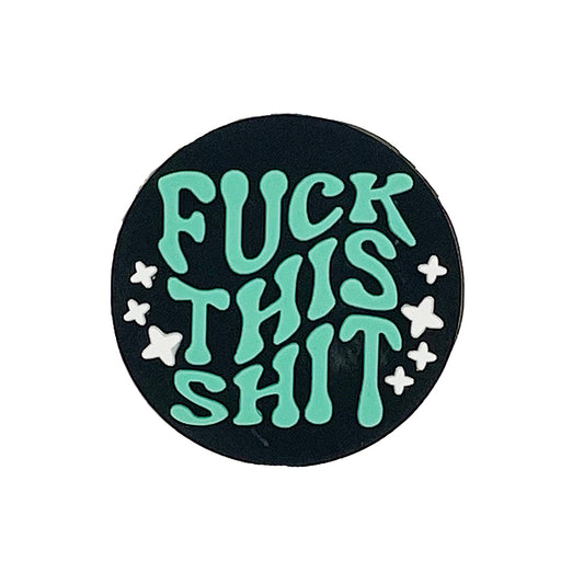 Silicone Focal Beads Fuck This Shit Retro Text with Stars 20pcs 2