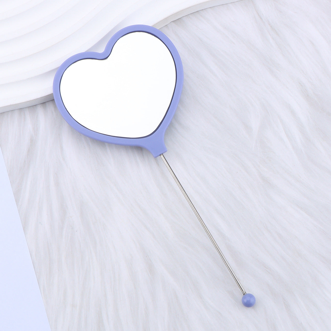 Beadable Plastic Mirrors Handheld Heart-shaped