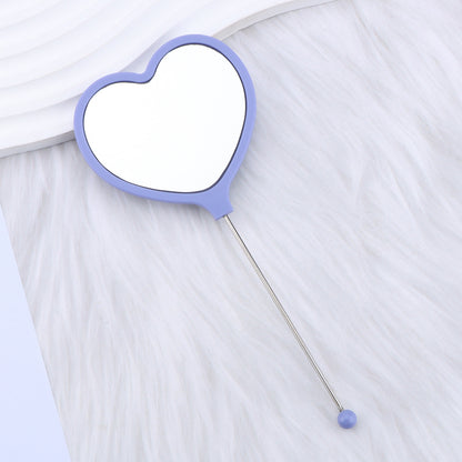 Beadable Plastic Mirrors Handheld Heart-shaped