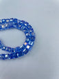 Electroplated Square Glass Beads 6mm Colorful Reflective 96pcs 18