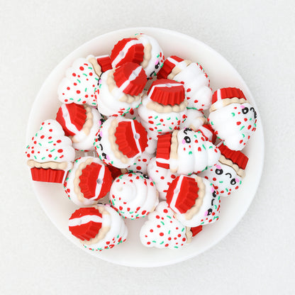 3D Crushed Sugar Cake Cup Focal Beads 20 pcs 6