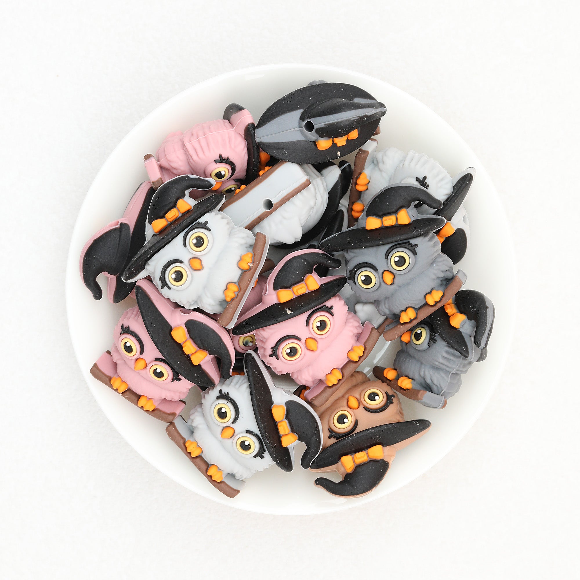 3D Halloween Hat Owl Silicone Focal Beads 20 pcs 2