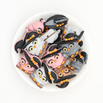 3D Halloween Hat Owl Silicone Focal Beads 20 pcs 2