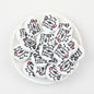 Silicone Focal Beads Coffee Wine Text Bold Red 20pcs