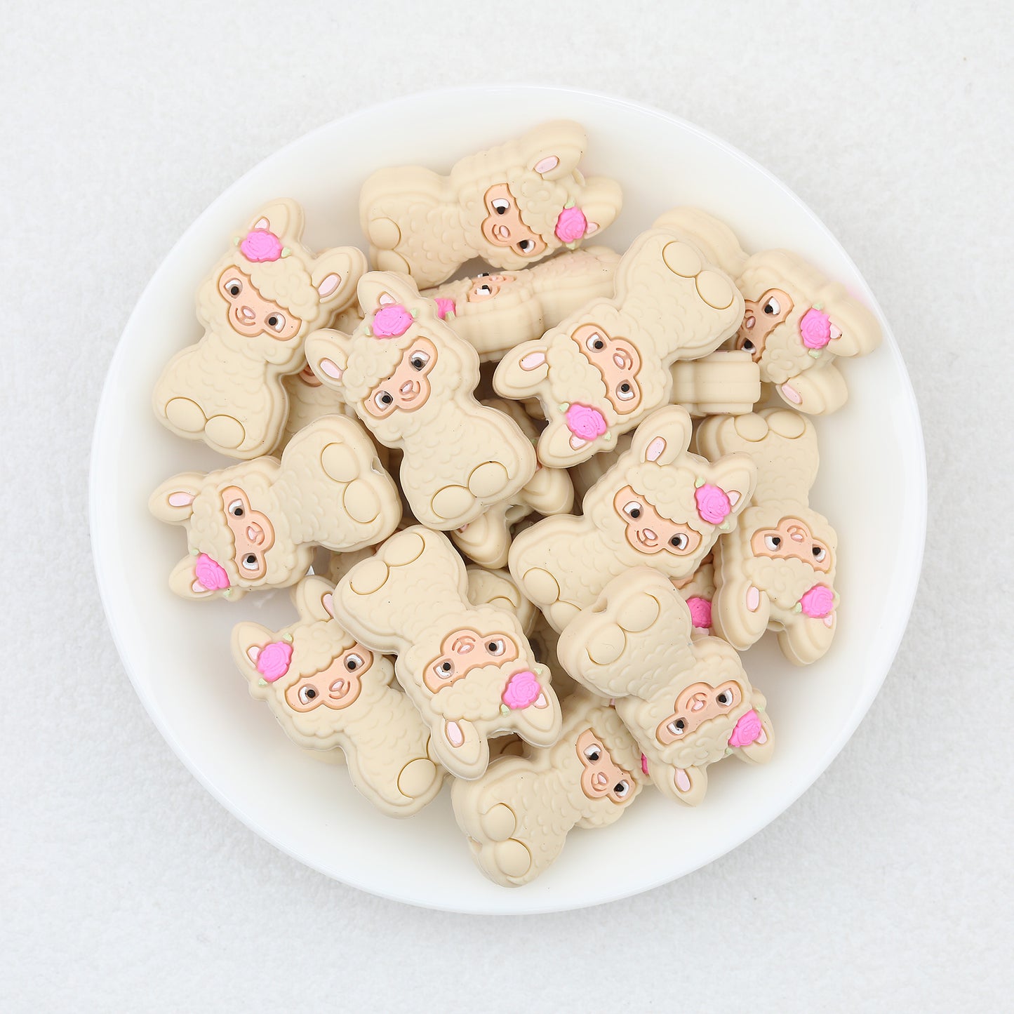 10 Color Cute Alpaca Silicone Focal Beads 20pcs 10