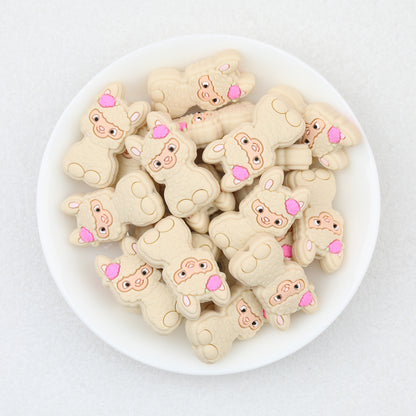 10 Color Cute Alpaca Silicone Focal Beads 20pcs 10