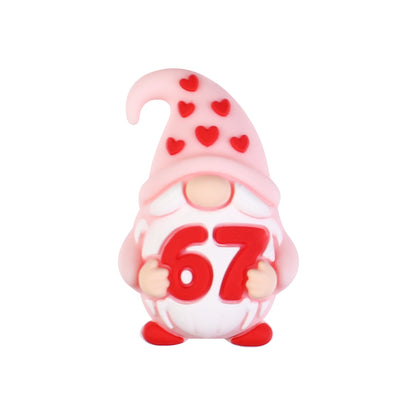 Silicone 3D Focal Beads Six Seven Red Highland Cattle Love 20Pcs