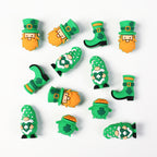 Silicone 3D Focal Beads St Patricks Day Lucky Hat With Clover Detail 20pcs 2