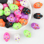  3D Halloween Colorful Skull Silicone Focal Beads 20Pcs