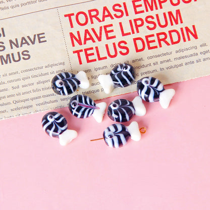 Small Fish Glass Beads 20x13mm Multi Color Glossy 10pcs 14