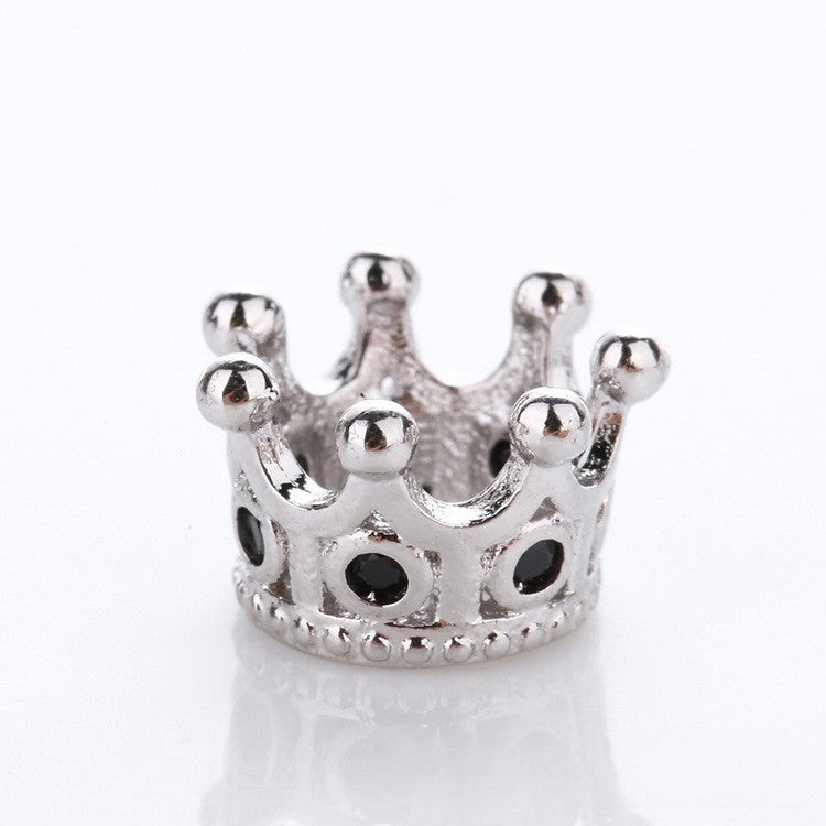Copper Crown Spacer Beads 10.8x7.2mm Inlaid with Zircon 10pcs 8