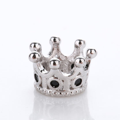 Copper Crown Spacer Beads 10.8x7.2mm Inlaid with Zircon 10pcs 8