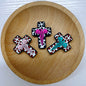 Silicone Focal Beads Nurse Cross With Cow Print Pink Caduceus 20pcs 3