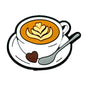 Silicone Focal Beads Coffee Latte Cup With Heart Chocolate and Spoon 20pcs