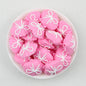 3D Pink Shell Pattern Silicone Focal Beads with White Dot Bow 20pcs