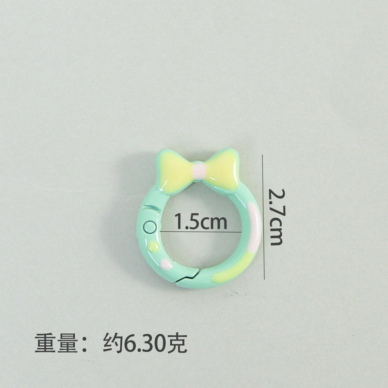 Zinc Alloy Bow Trigger Keyrings 27mm Baking Painted 6pcs 2