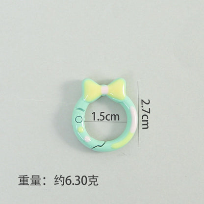 Zinc Alloy Bow Trigger Keyrings 27mm Baking Painted 6pcs 2