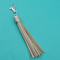 PU Leather Tassel Keychain 9cm Strips Silver Lobster Clasp 30