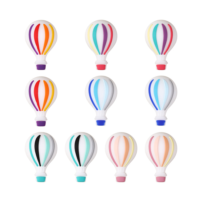 Silicone 3D Focal Beads Hot Air Balloon Rounded Balloon Shape 20pcs 10