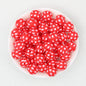 15mm US Themed Printed Silicone Round Beads 50pcs - Red Star