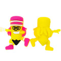 Silicone 3D Focal Beads Yellow Pencil Man Wearing 3D Glasses 20pcs