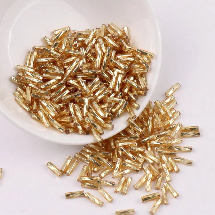 Plating Metallic Color Twisted Bugle Glass Beads 6mm 2500pcs 8