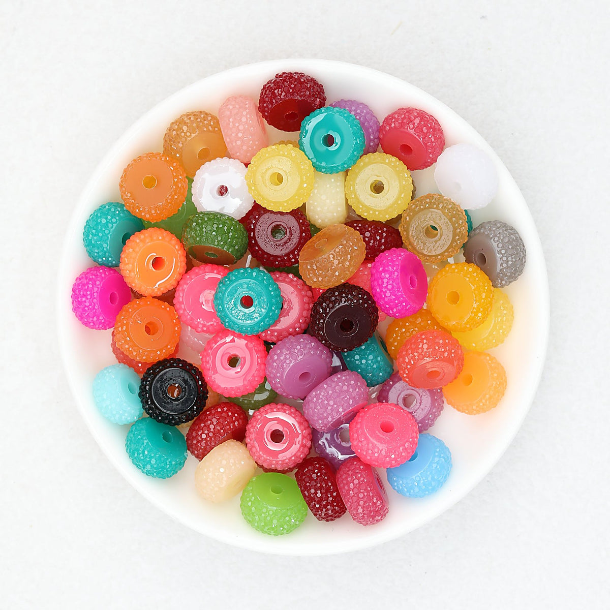 Sugar Resin Round Spacer Beads Colorful Jelly 12mm 100pcs - Random Color