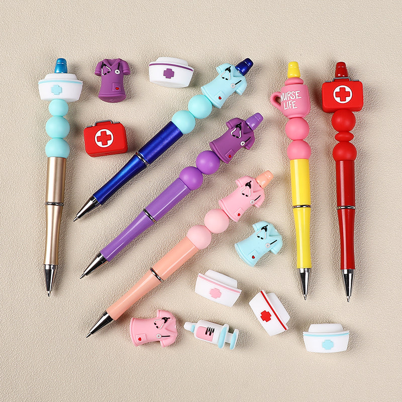 Silicone 3D Focal Beads Nurse Series Medical Kit Holding Syringe 20pcs 9