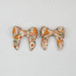 3D Printed Bow Shape Silicone Beads Colorful Pattern 10pcs - 15