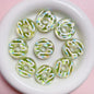 Hand Painted Donut Acrylic Beads 27x30mm Colorful Icing 5pcs 8