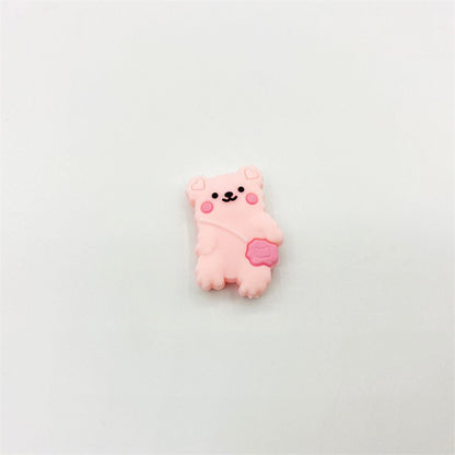 Silicone Focal Beads Backpack Bear Heart Ears Pastel Colors 20pcs 10