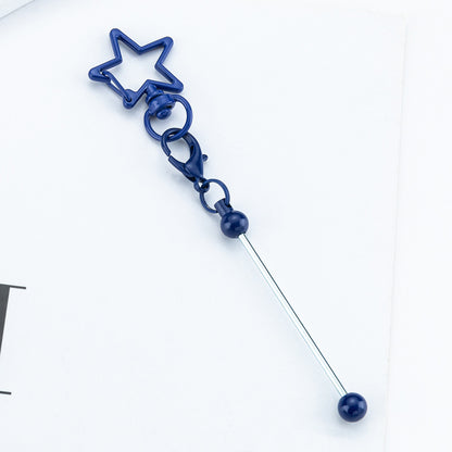Beadable Metal Keychains Star-shaped