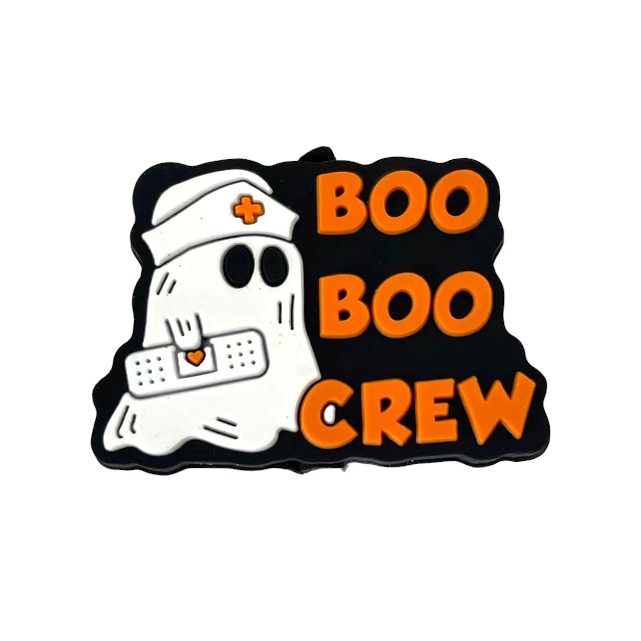 Silicone Focal Beads Ghost Nurse Holding Bandage with BOO BOO CREW Text 20pcs