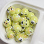Hand Painted Bear Round Acrylic Beads 16mm Pastel Colors 10pcs 8