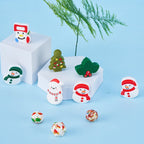 Silicone Focal Beads Christmas Tree Snowman Stocking 20pcs 2
