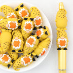 3D Thanksgiving Orange Maple Leaf Dwarf Silicone Focal Beads 20Pcs 