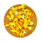 Silicone 3D Focal Beads Giraffe Orange Spots Head and Body 20pcs 2