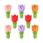 Silicone 3D Focal Beads Tulip Detailed Petals Vibrant Colors 20pcs 10