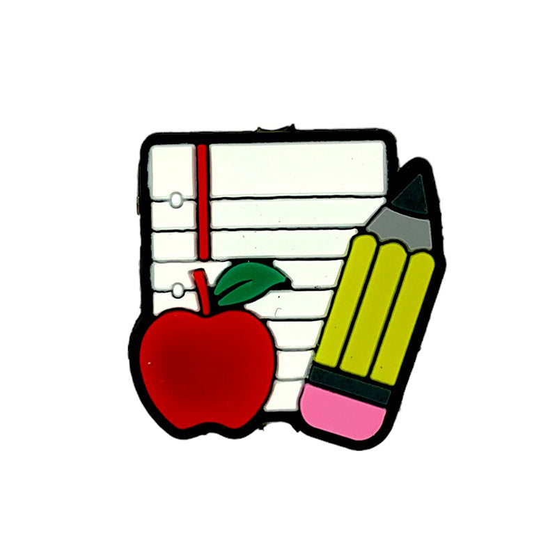Silicone Focal Beads Apple Book Holding Pencil 20pcs