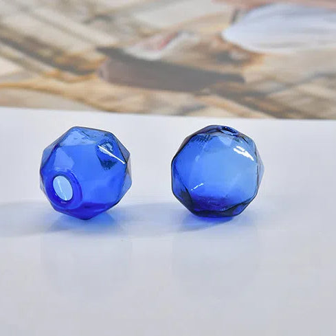 Transparent Faceted Hollow Polygonal Glass Beads 16mm 10pcs 5