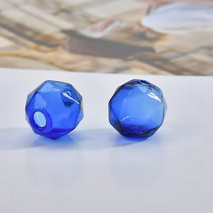 Transparent Faceted Hollow Polygonal Glass Beads 16mm 10pcs 5