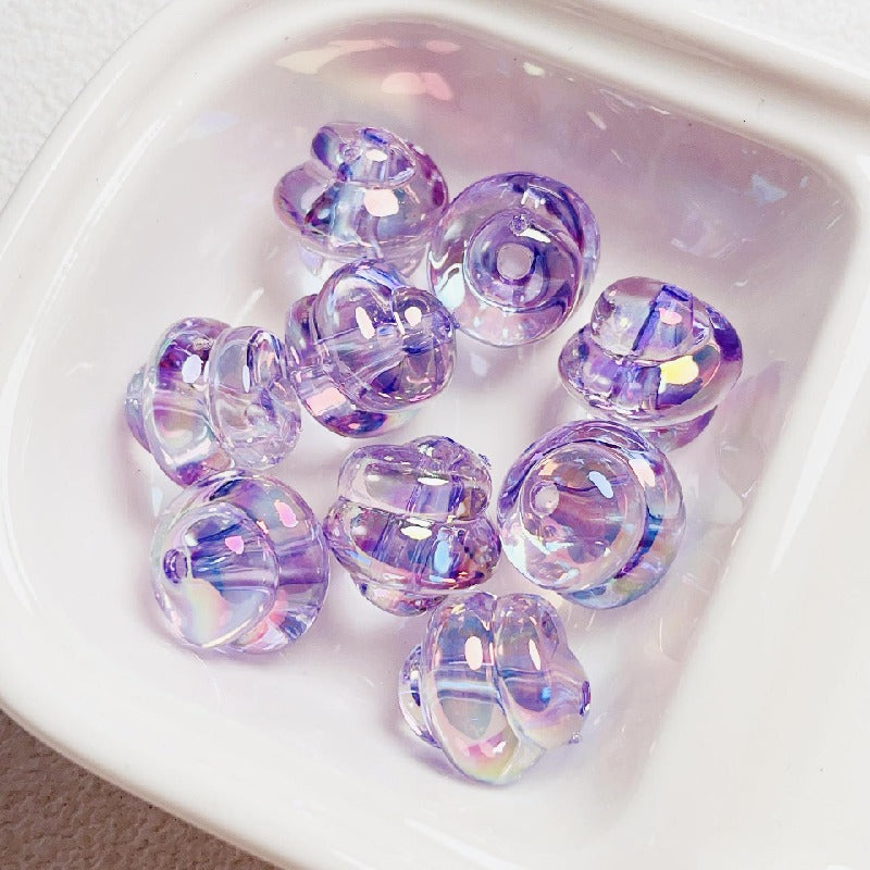 Spiral Acrylic Beads 17mm Transparent Pastel Colors 10pcs 9