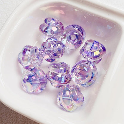 Spiral Acrylic Beads 17mm Transparent Pastel Colors 10pcs 9