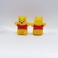 Silicone 3D Focal Beads Winnie The Pooh Shy Hug Front View 20pcs
